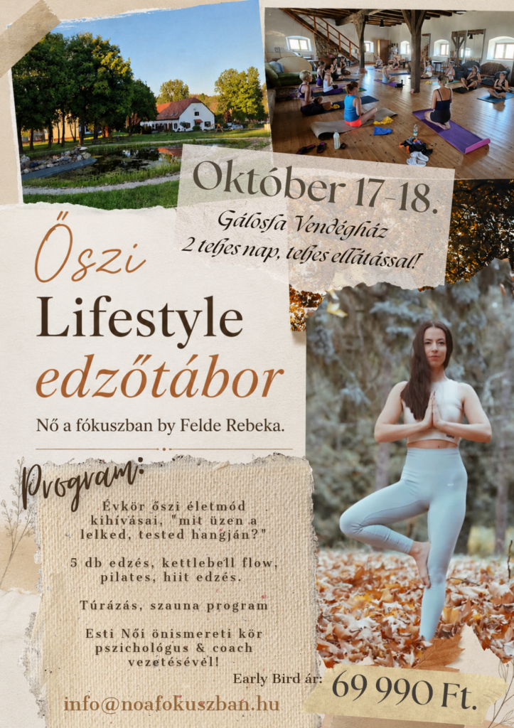 Az október 17–18-i női edzőtábor plakátja, helyszín- és edzésfotókkal